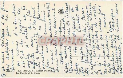 Die Pineta und der Leuchtturm — LE TOUQUET-PARIS-PLAGE — Verlag: Paris-Plage — Rückseite