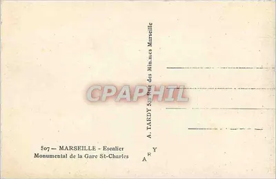 Marseille — monumentalny schody stacji Saint-Charles — A. TARDY — Rewers