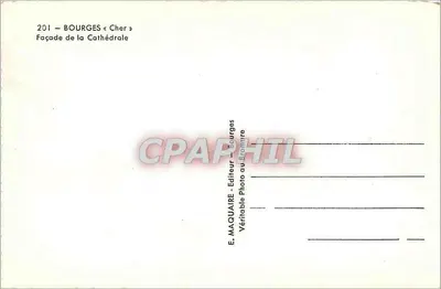 Bourges — Façade katedry — E. MAQUAIRE - Bourges — Rewers