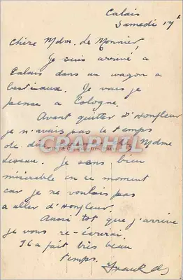 Pejzaż zachodzącego słońca — most i ścieżka — EK 190 — Rewers