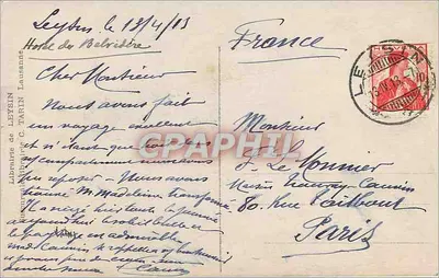 Zęby Morcles — Trasa do Aigle-Leysin — Księgarnia Leysin — Rewers