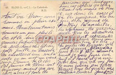 A Catedral de Blois — editor Dorange, n° 69 — Verso