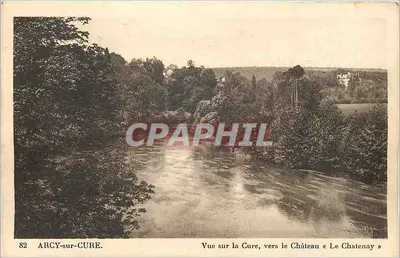 Arcy-sur-Cure — Vista da rio Cure, em direção ao Castelo « Le Chatenay » — n°82