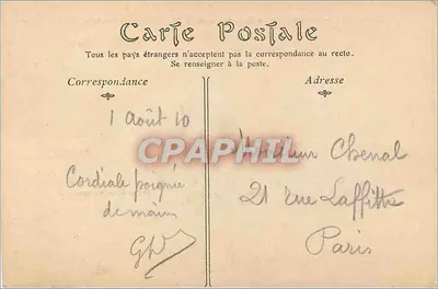 Chartres — Monumento elevado a Pasteur em memória das experiências sobre a vacinação contra a carbúncula — Dr. Paul Richer, escultor — Verso