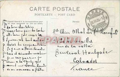 Genewa i port — widok portu z łodzią i nabrzeżem — Phototypie Co., Neuchâtel, n°8104 — Rewers