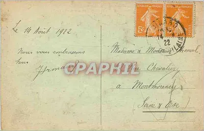 Bilhete postal antigo Vista de La Pointe de Rochebonne — Verso