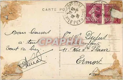 Mont-Dore — Vista pitoresca — G. D'O., n° 1480 — Verso