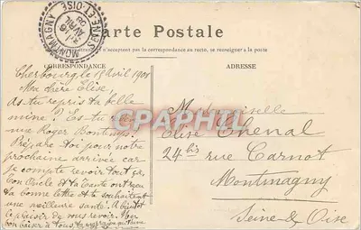 Cherbourg — A Place Napoléon em um dia de tempestade — Coleção P. B. Cherbourg — Verso