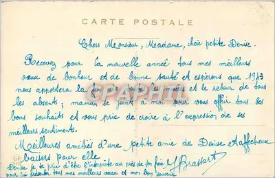 Bouquet de roses et de lilas — Bonne Année — Karta pocztowa datowana 1913 — Rewers