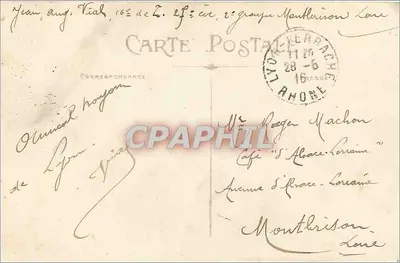 Lyon — Plac Belcour i wzgórza Fourvière — Carlier, wyd. domu w Lyon — Rewers