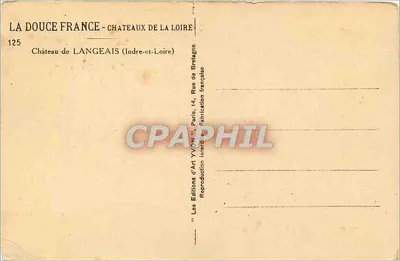 Castelo de Langeais — Indre-et-Loire — Edições d'Art Yvon — Verso