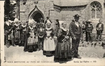 Noiva bretona no país da Cornualha — Saída da Igreja — ND