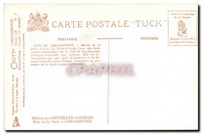 Miasto Carcassonne — Wjazd do Porty Aude — Tuck — Rewers