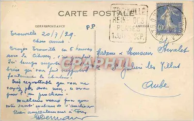 TROUVILLE - A Rainha das Praias. Os Guarda-Sóis em Direção às Pontas. — Verso
