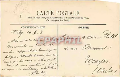 Vichy — Kąt Parku Célestins — Wydawca L. L. n° 267 — Rewers