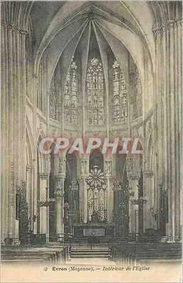 Evron (Mayenne) — Interior da Igreja — Editor: Hénaud & Cie