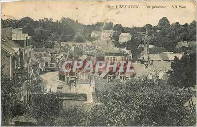 Bilhete postal antigo Pont Aven Vista geral