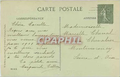 Paisagem invernal — casa e igreja — S. La Pauky, imp. 457, Boussac (Charente) — n° 9142 — Verso