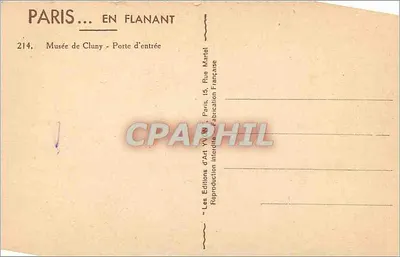 Museu de Cluny — Porta de entrada — Les Éditions d'Art YVON — Verso