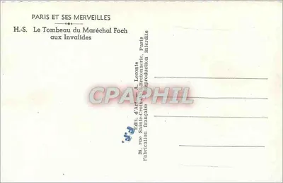 Grobowiec Marszałka Focha w Invalidach — Paryż — wydawca H.S. / A. Leconte — Rewers