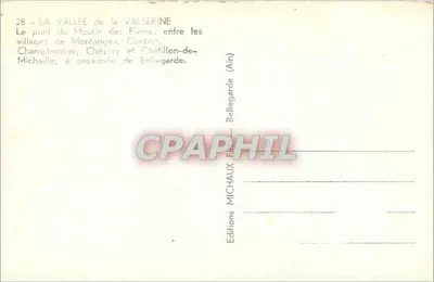 Le pont du Moulin des Pierres — Vallee de la Valserine — Editions Michaux — Verso