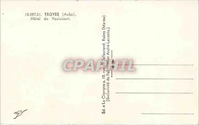 Troyes (Aube) — Hotel de Vauluisant — Wydawnictwo La Cigogne — Rewers