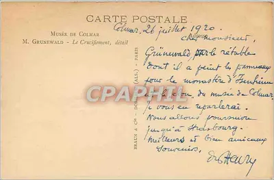 Crocificación — detalle — M. Grunewald - París — Reverso