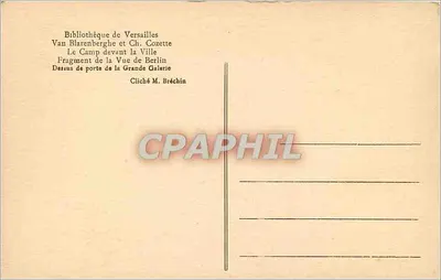 Camp militaire w Berlinie — widok z Galerii Wielkiej — wydawca Van Blarenberghe et Ch. Cozette — Rewers