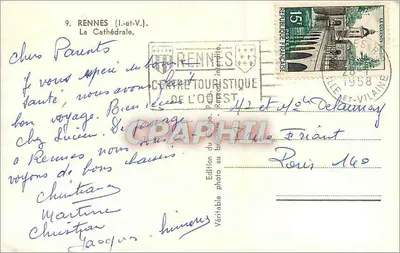 Rennes (Ille-et-Vilaine) — Katedra — Wydawnictwo fotograficzne Centrum Turystyczne Zachodnie — Rewers