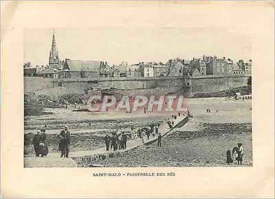 Saint-Malo - La spiaggia del Castello — vista del sentiero pedonale — Verso
