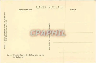 Nicolas Ferry, detto Bébé, nano del re di Polonia — Museo storico lorraino, Nancy — Serie III, n°8 — Verso