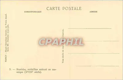 Stanislas, medalion z mosaiki — Muzeum historyczne lotaryjskie, Nancy — seria III — Rewers