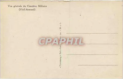 Cmentarz Wojskowy w Vieil-Armand — Widok ogólny — Photomaag Saint-Louis, int. - Nr 2 b — Rewers