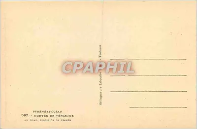 Wznoszenie się do Vénasque — na tle, szpital Francji — Héliogravure Labouche, Toulouse — Rewers