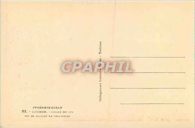 Pic i lodowiec Cramiques — Luchon — Pyrénées-Océan — Wydawca Labouche, Toulouse, nr 92 — Rewers
