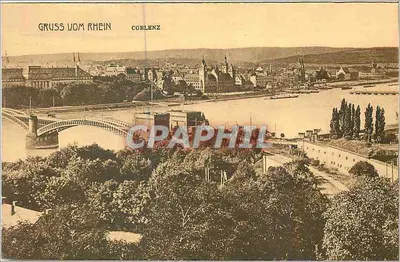 Visão da cidade de Coblenz — sobre o Reno — editor não identificado