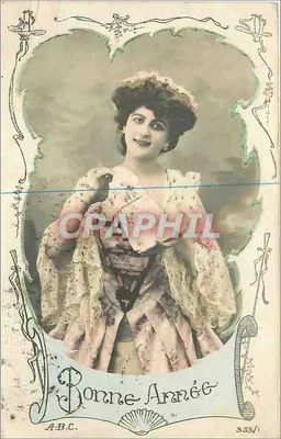 Mulher em vestido florido — Boa Ano — A.B.C. 335/1