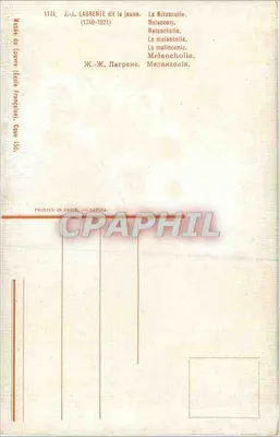 Kobieta w melancholii — J.-J. Lagrenée zwany Młodym — Muzeum Louwra (Szkoła Francuska) — n° 1174 — Rewers