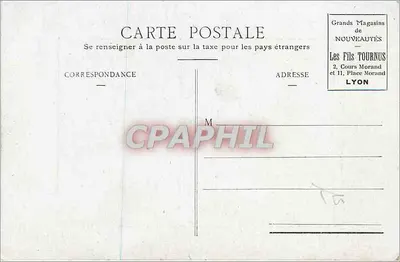 Billet de logement — Soldat et femme de ménage — Les Fils Tournus, Lyon — Verso