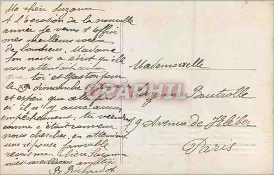 Kobieta w futrze — Dobre życzenia 1918 — Flouvet 1470 — Rewers