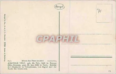 Anatole Vély — Wenn das Herz erwacht — Stengel & Co., Dresden — Rewers