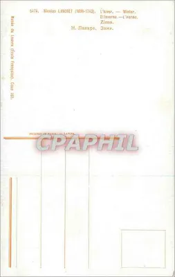 Nicolas Lancret — Zima — Wydawca J. Lapina, Paryż — Rewers