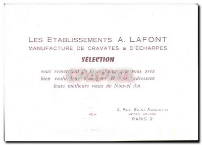 Cena invernal com carruagem — Editor: Les Établissements A. Lafont, Paris — Verso