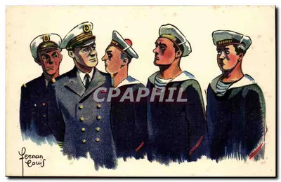 Cinco marinheiros — ilustração — Fernan Louis
