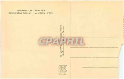 Pavilhão da Inglaterra — Exposição Internacional de Paris 1937 — H. CHIPAULT, Boulogne-sur-Seine — Verso