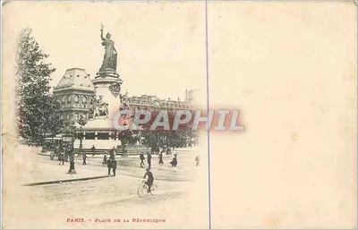 Paryż - Plac Republiki — statua Republiki — wydawca anonimowy