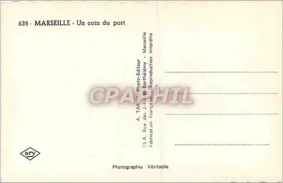 Marseille - Een hoek van de haven — A. Tardy, n° 638 — Achterkant