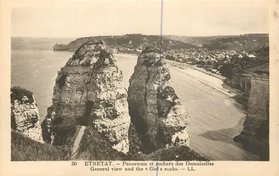 Étretat — Panorama e rochedos das Moças — LL. n°30