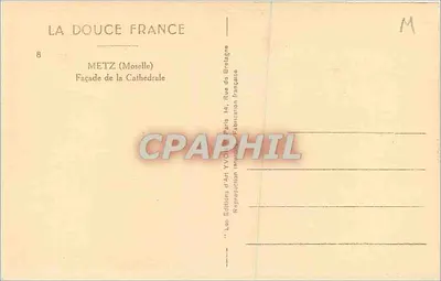 Metz — Façade katedry — Wydawnictwo Sztuki YVOL, Paryż — Rewers