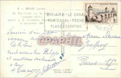 Ponte-Canal de Briare — Loire — Editor Gaby, n°8 — Verso
